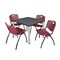 Kee Kee Square Table & Chair Set, Wood, Metal, Plastic Top, Grey TB4242GYBPCM47BY - alternate 1